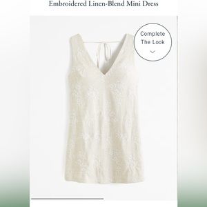 Abercrombie and Fitch - Embroidered linen blend dress white graduation dress!